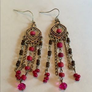 Pink dangle earrings